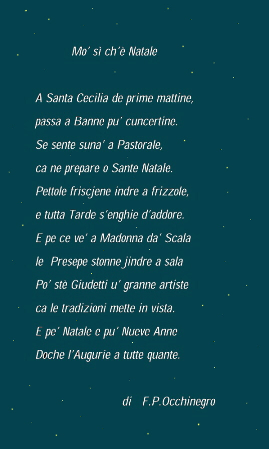 Poesie Di Natale In Dialetto Tarantino.Delfini Erranti Il Sito Dei Tarantini Sparsi Per Il Mondo Che Non Hanno Dimenticato La Loro Amata Taranto